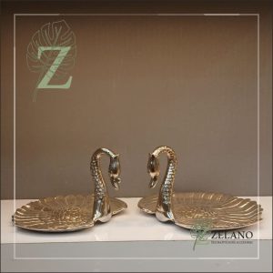 ست پذیرایی آلومینیومی مدل قو رنگ نقره ای
