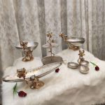 ست پذیرایی آلومینیومی پنج تکه مدل گل سرخ
