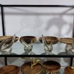 ست پذیرایی چهارتکه ترکیب آلومینیوم و چوب مدل نخل