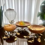 ست پذیرایی چهارتکه ترکیب چوب و آلومینیوم پایه برگی